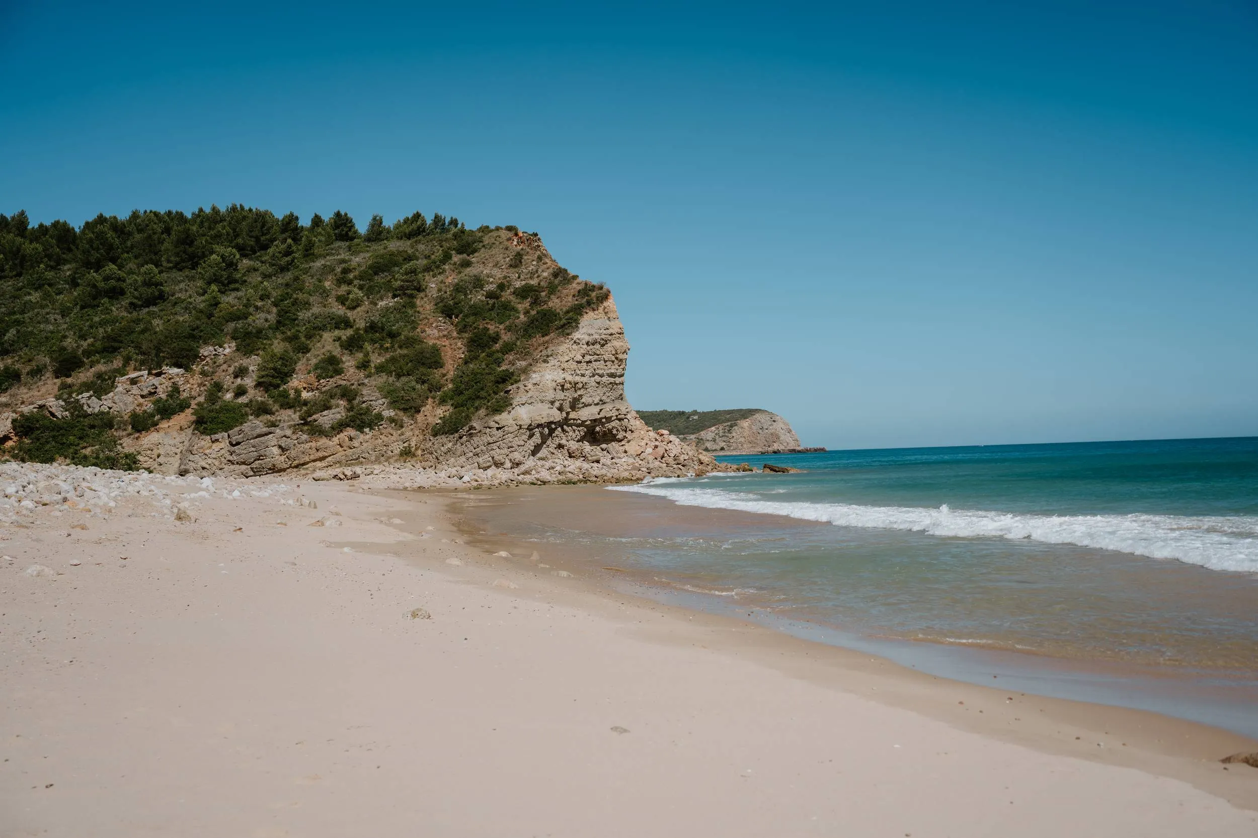 Secluded beach with cliffs in the Algarve